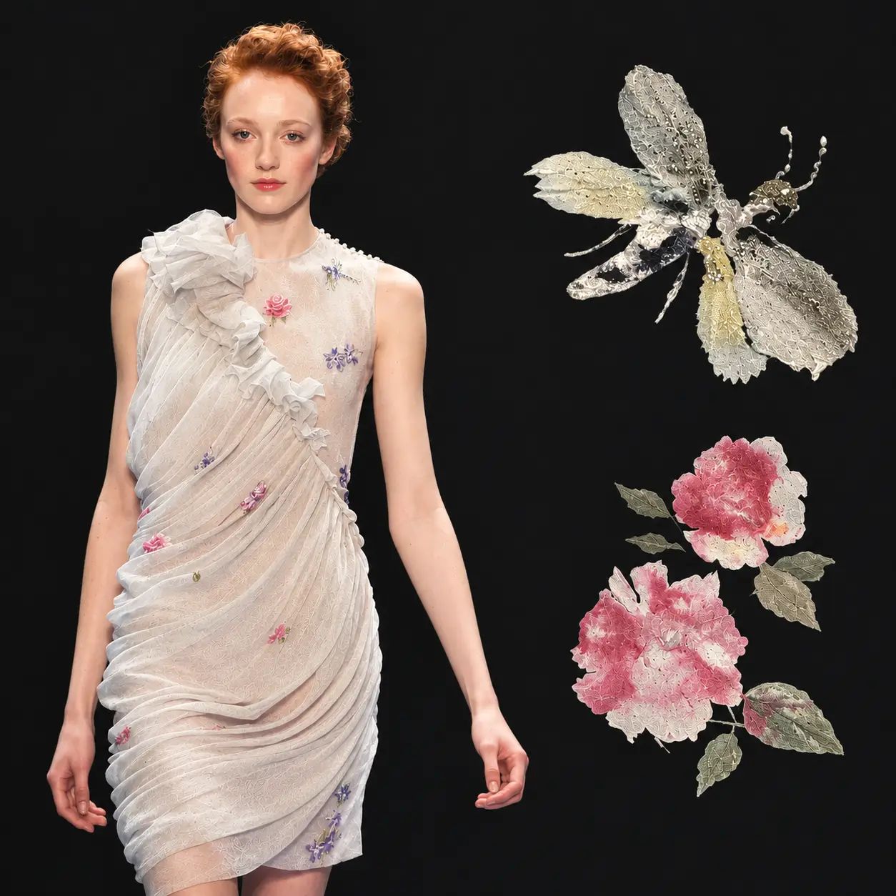 Robe peinte à la main pour Christophe Josse