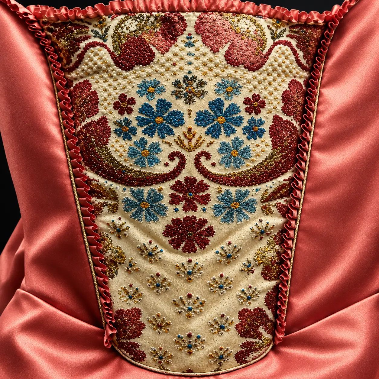 Détail du plastron brodé, costume Alsace